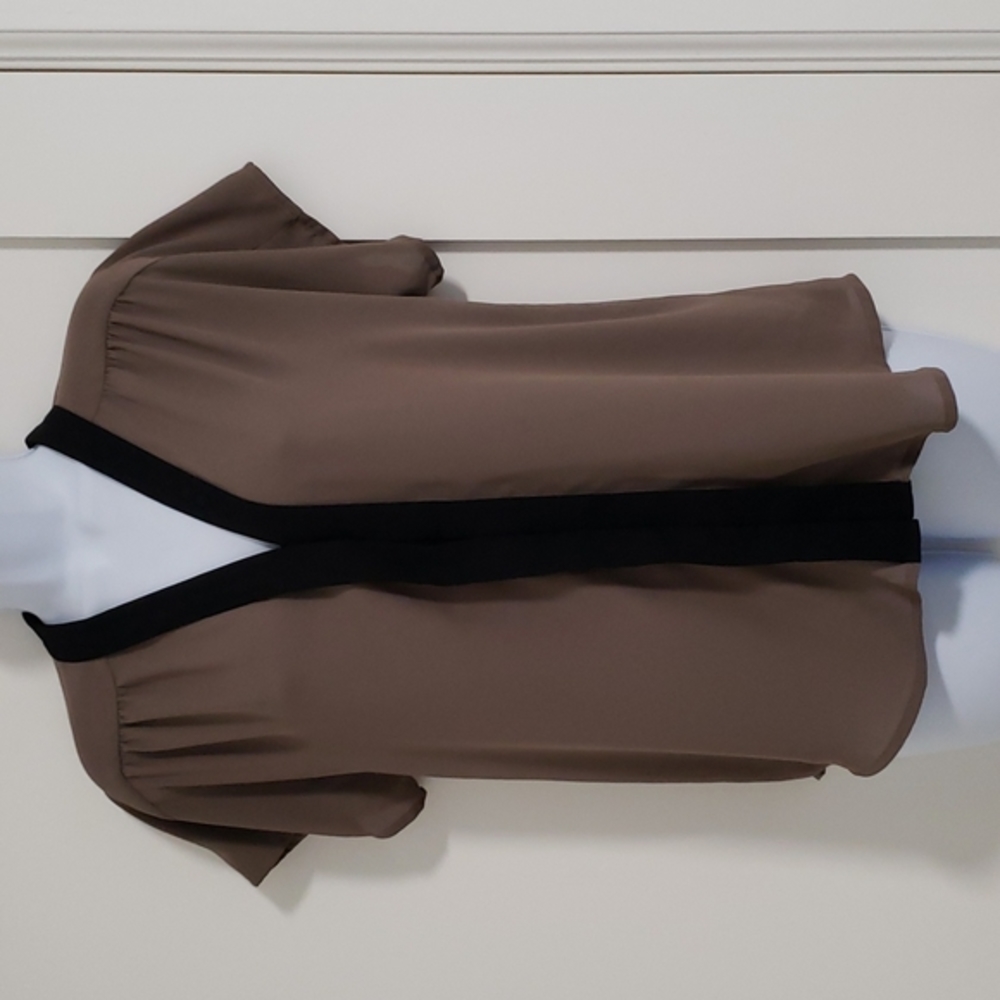 Express Mocha Brown & Black Blouse